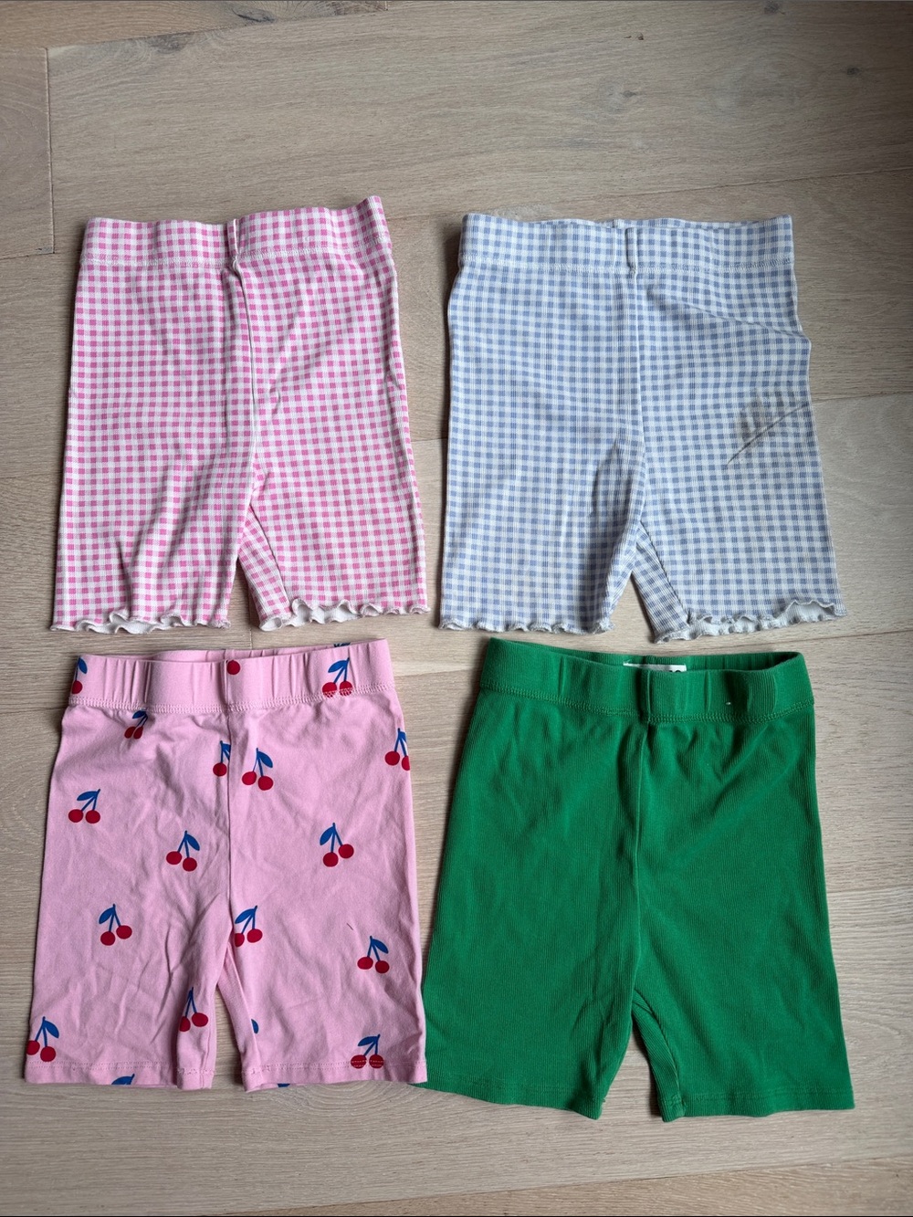 Bundle of 4 bike shorts bicycle shorts cotton on girls size 9-10 cherry gingham